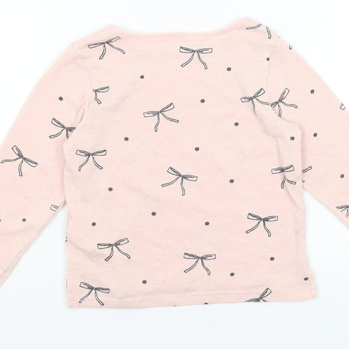 H&M Girls Pink   Basic T-Shirt Size 3-4 Years  - Bows