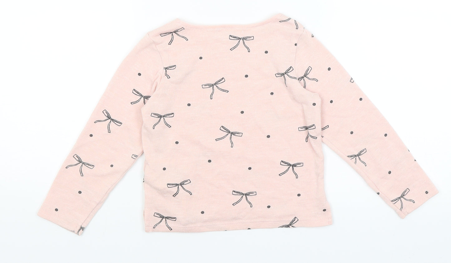 H&M Girls Pink   Basic T-Shirt Size 3-4 Years  - Bows