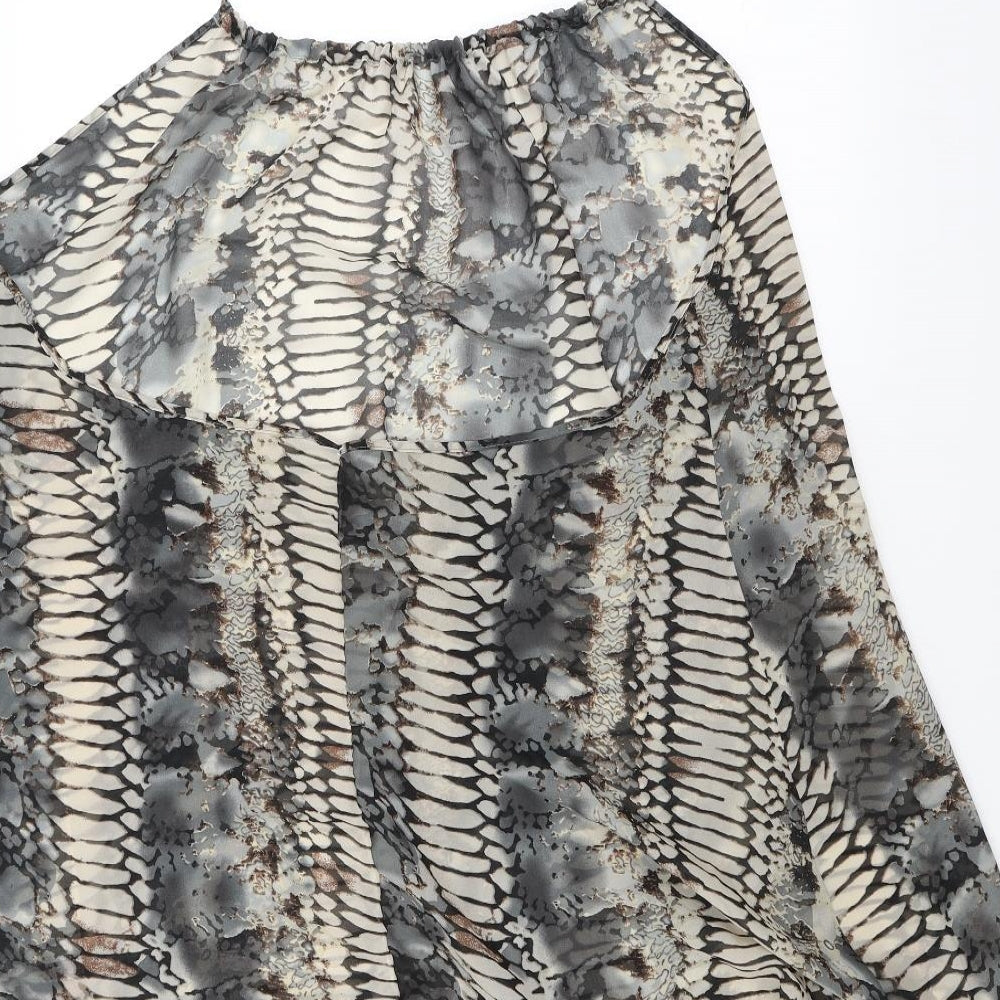 Matalan Womens Black Animal Print  A-Line  Size XL