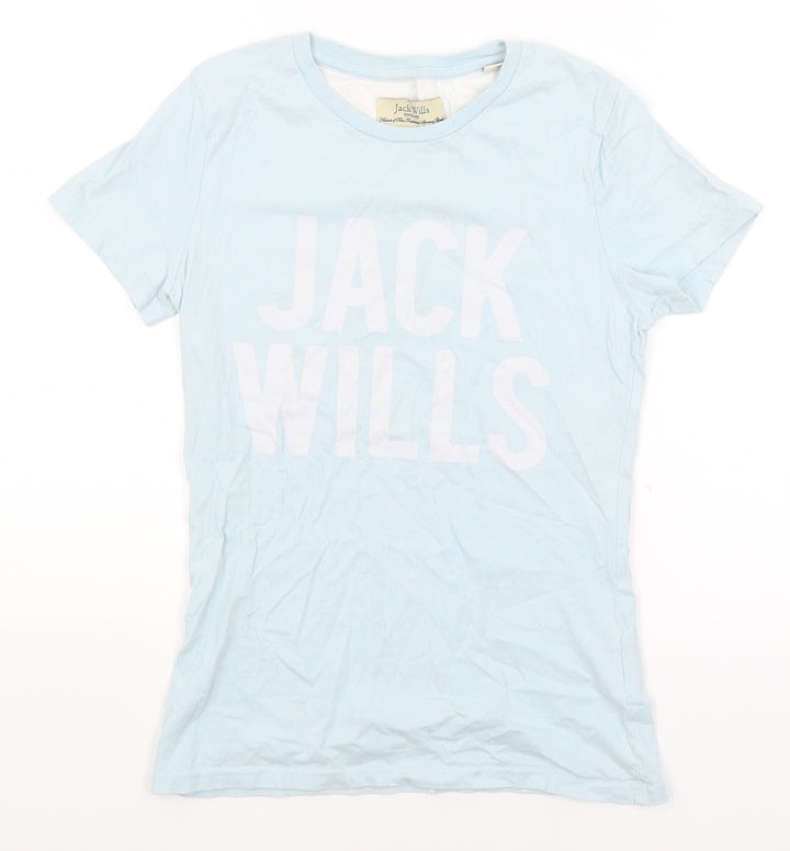 Jack Wills Womens Blue Basic T-Shirt Size 6