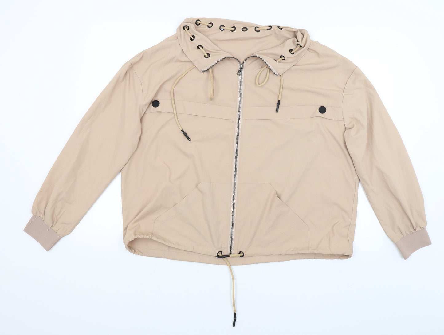 Nu Womens Beige   Rain Coat Coat Size M