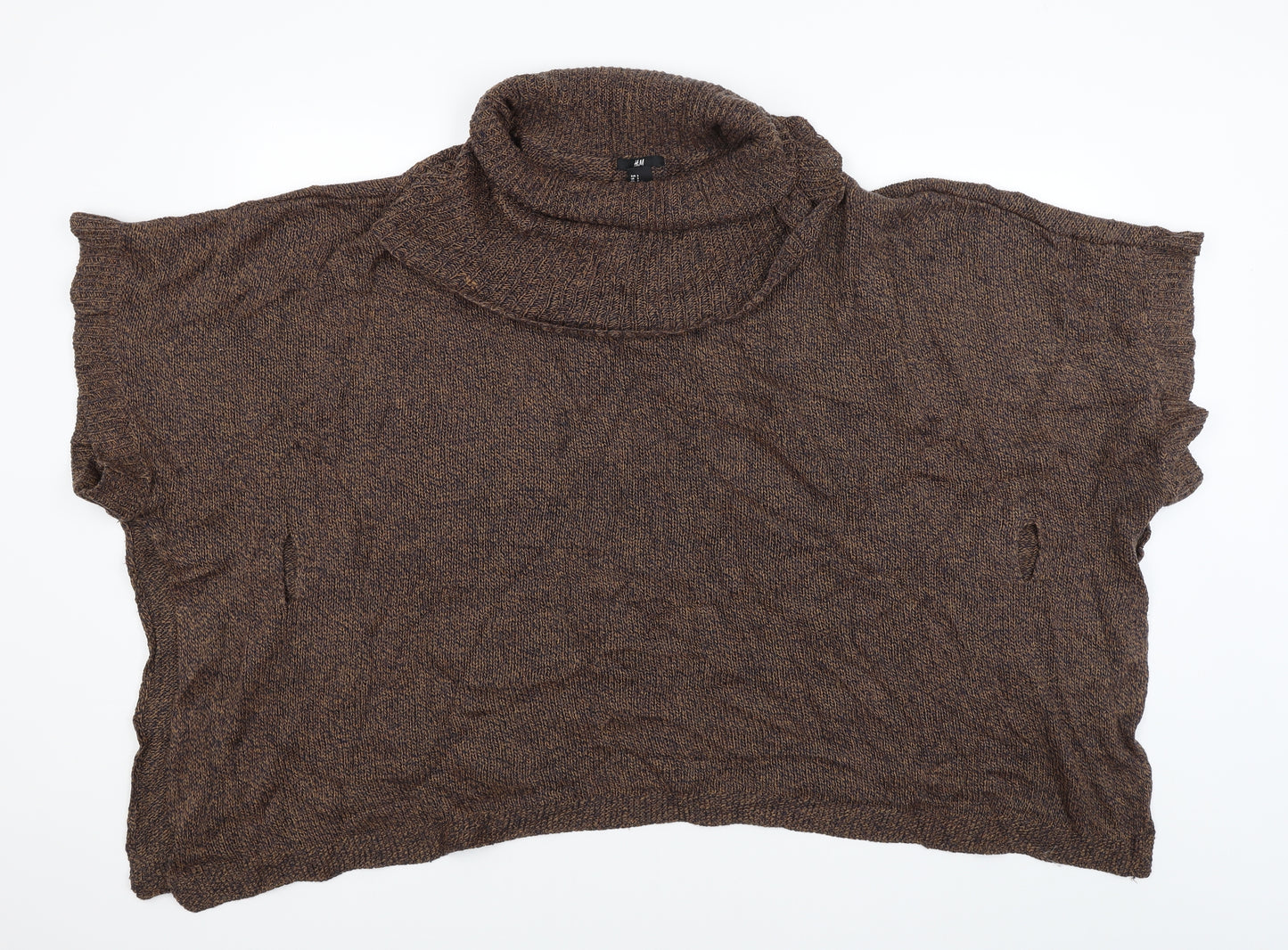 H&M Womens Brown   Quilted Poncho Size S