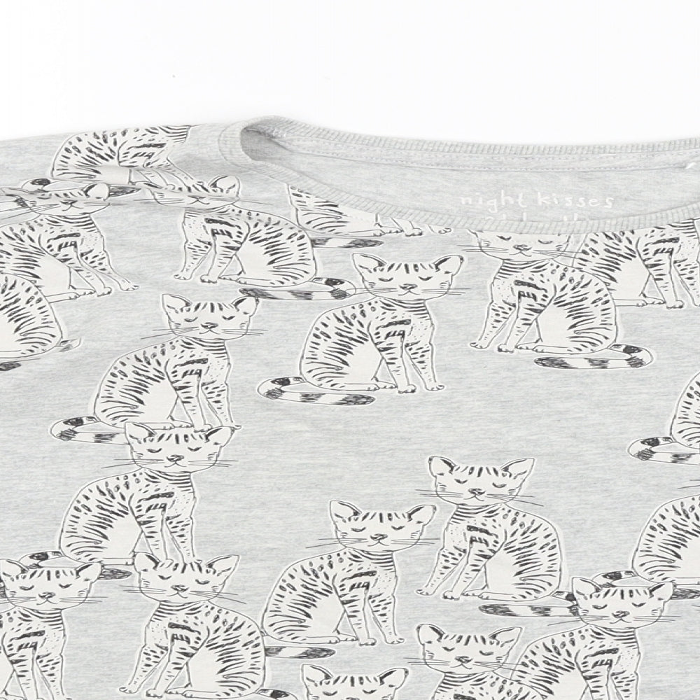 NEXT Girls Grey Solid  Top Pyjama Top Size 12 Years  - Cats