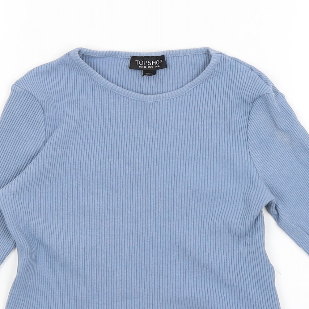 Topshop Womens Blue   Basic T-Shirt Size 10