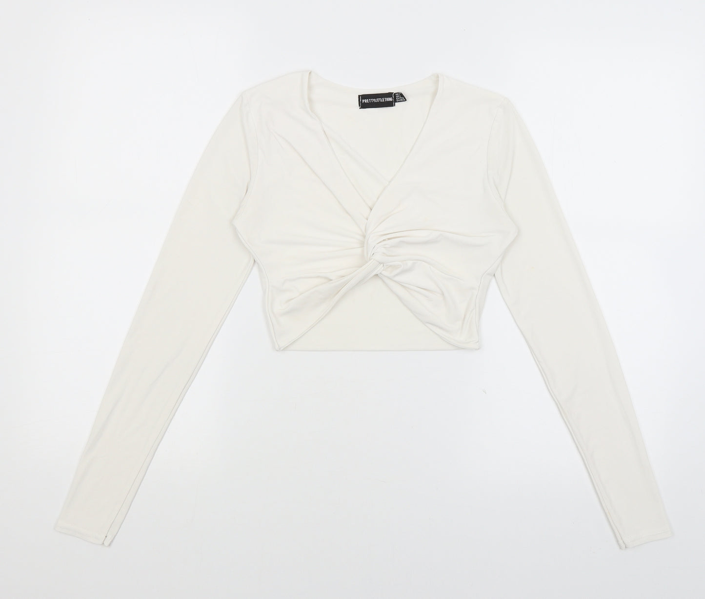 Pretty Little Thing Womens White   Basic T-Shirt Size 8