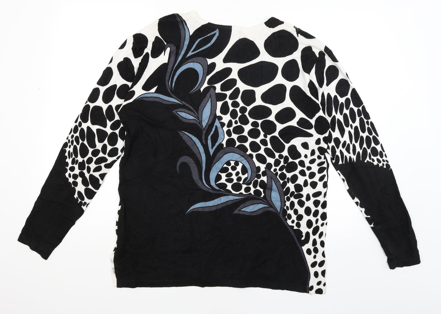 Urban Mist Womens Black Polka Dot  Basic T-Shirt Size L