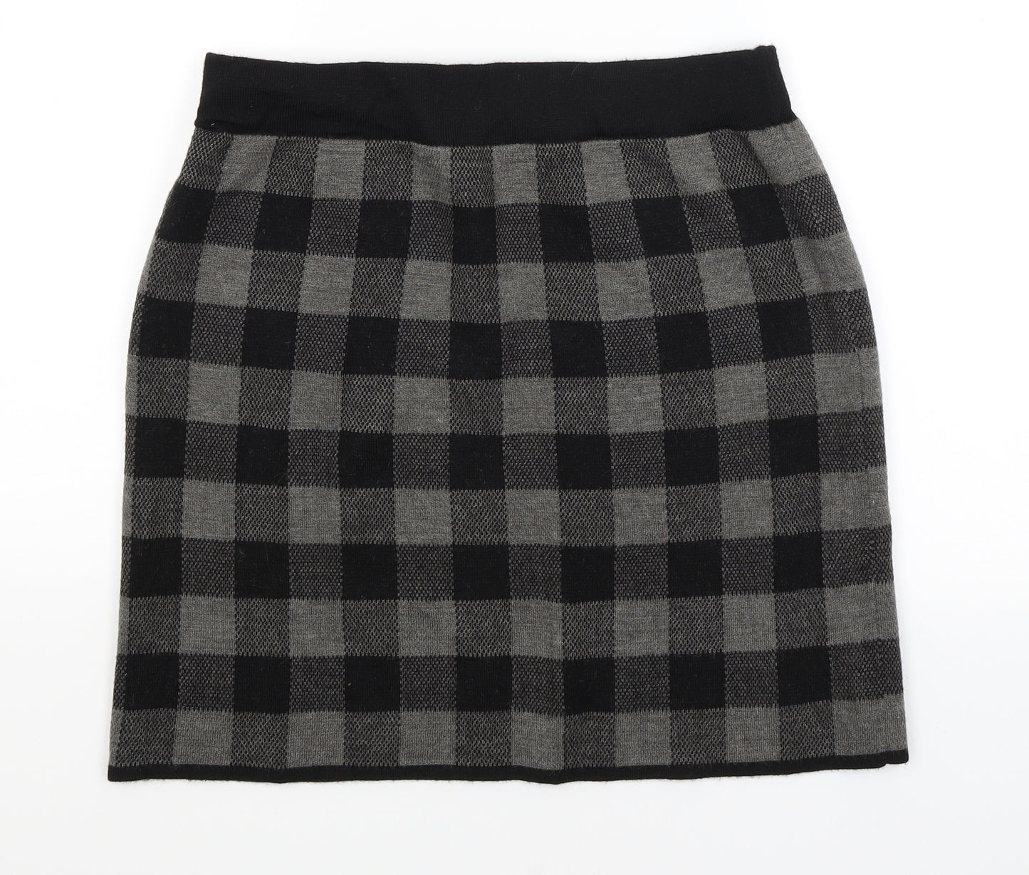 Adrienne Vittadinaq Womens Black Check  Straight & Pencil Skirt Size L