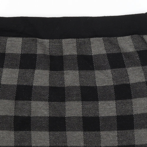 Adrienne Vittadinaq Womens Black Check  Straight & Pencil Skirt Size L