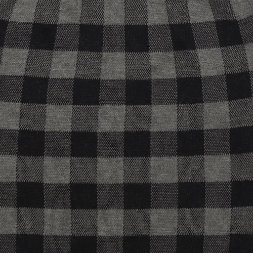 Adrienne Vittadinaq Womens Black Check  Straight & Pencil Skirt Size L