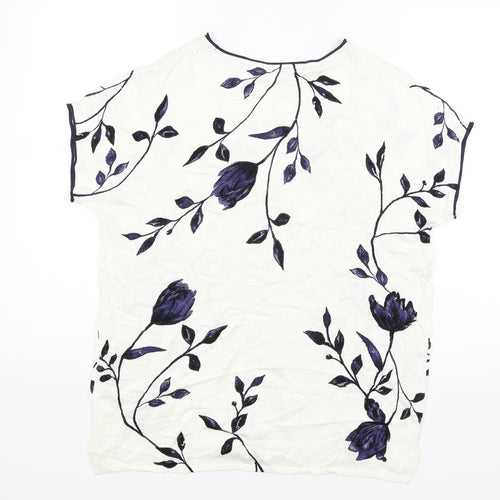 NEXT Womens White Floral  Basic T-Shirt Size 10