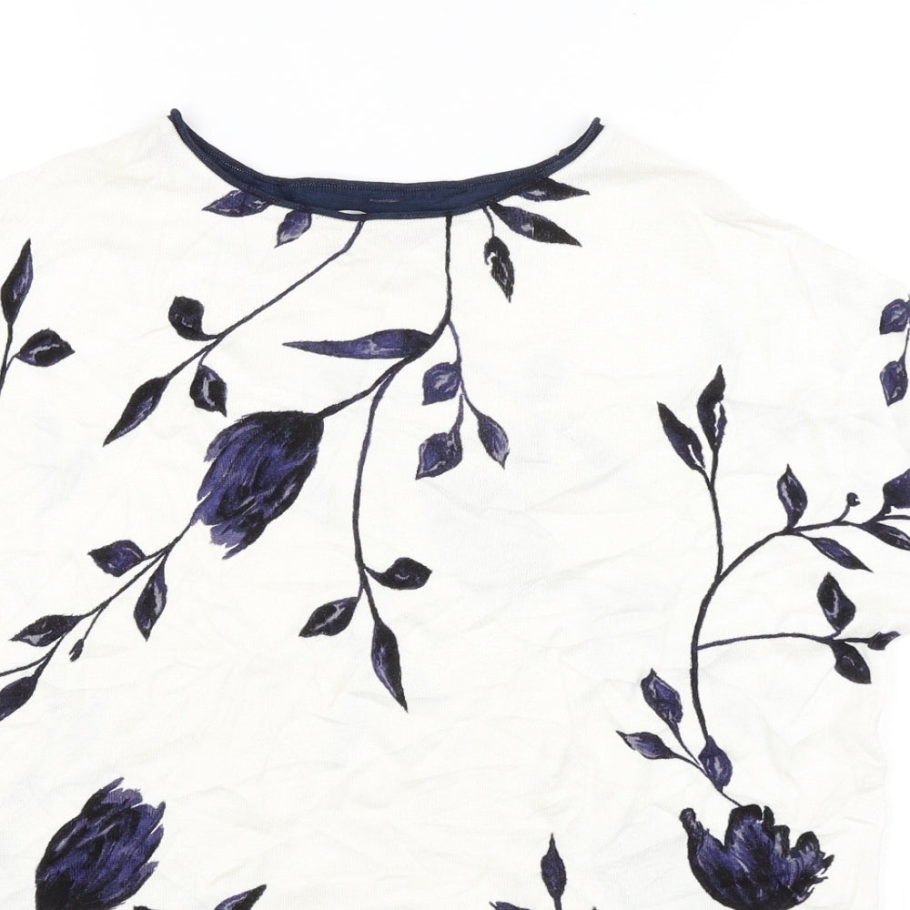 NEXT Womens White Floral  Basic T-Shirt Size 10