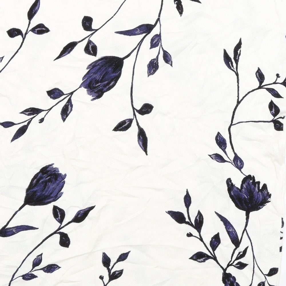 NEXT Womens White Floral  Basic T-Shirt Size 10