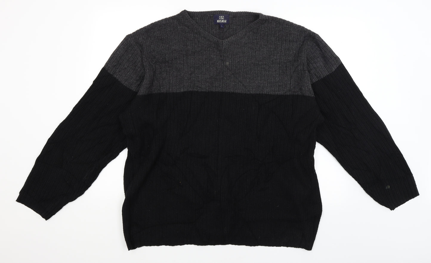 EA Menswear Mens Black   Pullover Jumper Size L