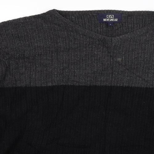 EA Menswear Mens Black   Pullover Jumper Size L