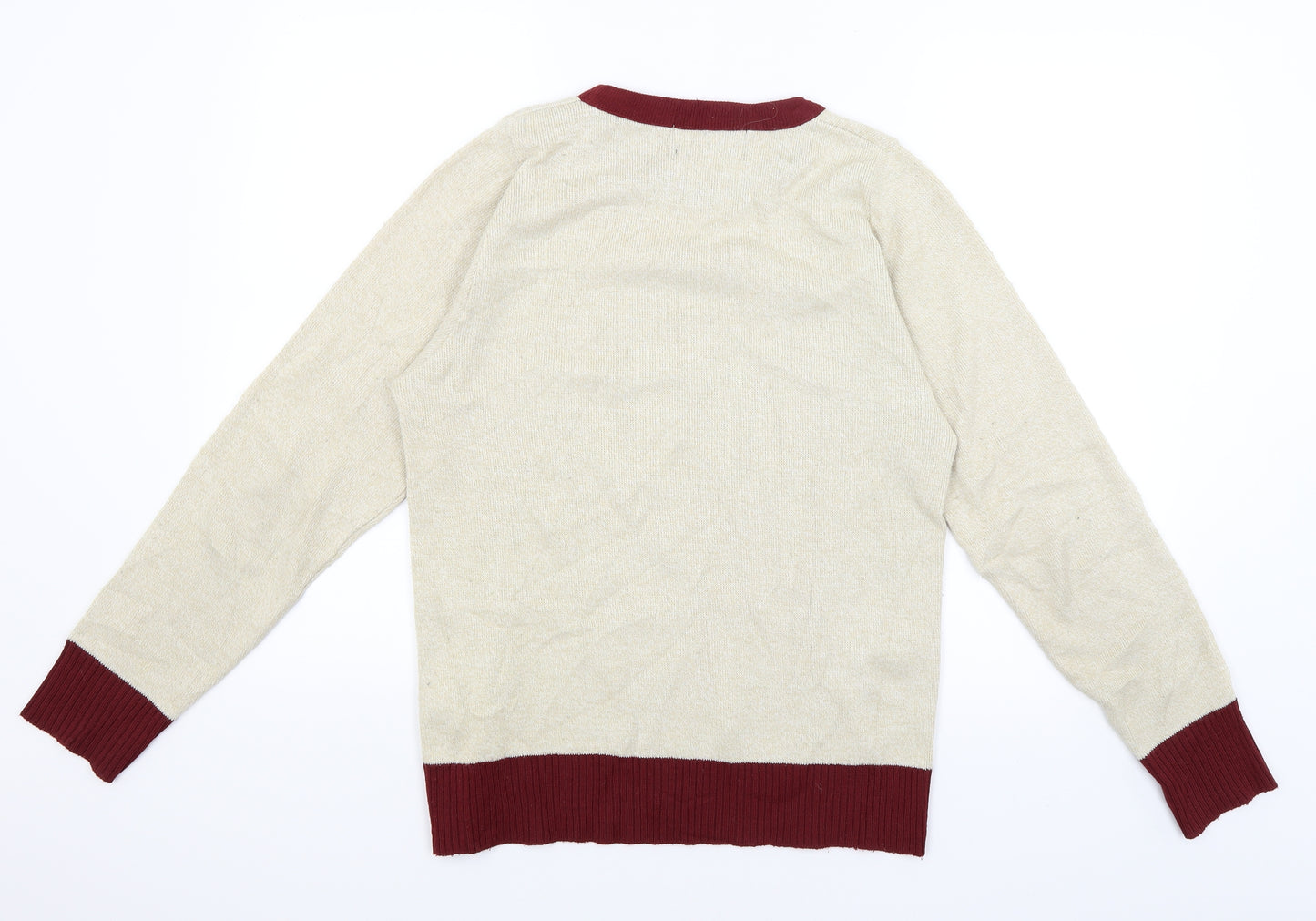 Boohoo Man Mens Beige   Pullover Jumper Size S