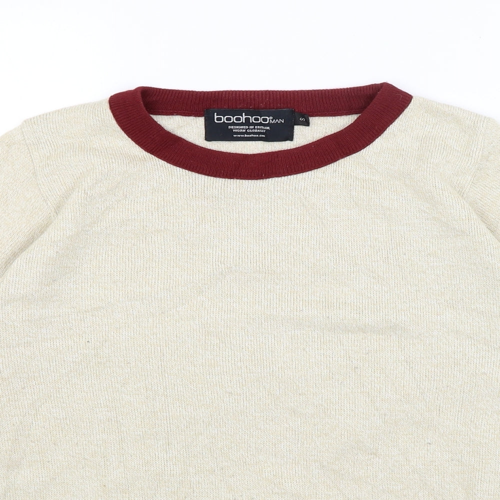Boohoo Man Mens Beige   Pullover Jumper Size S