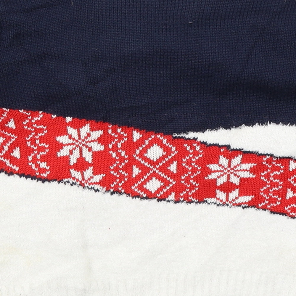 F&F Boys Blue   Pullover Jumper Size 6-7 Years  - Daschund christmas