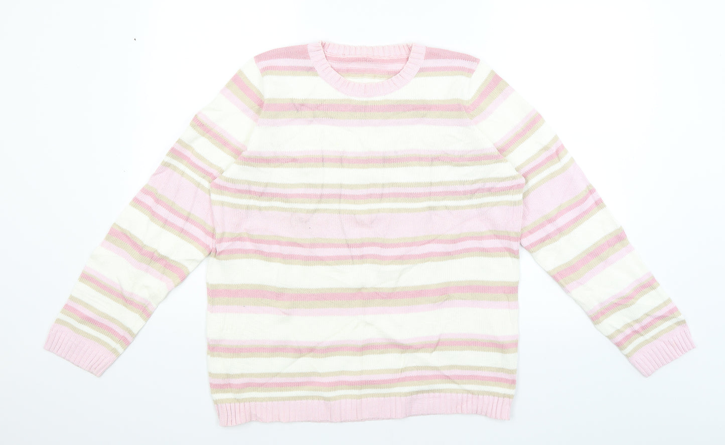 BHS Womens Pink Striped  Pullover Jumper Size 18