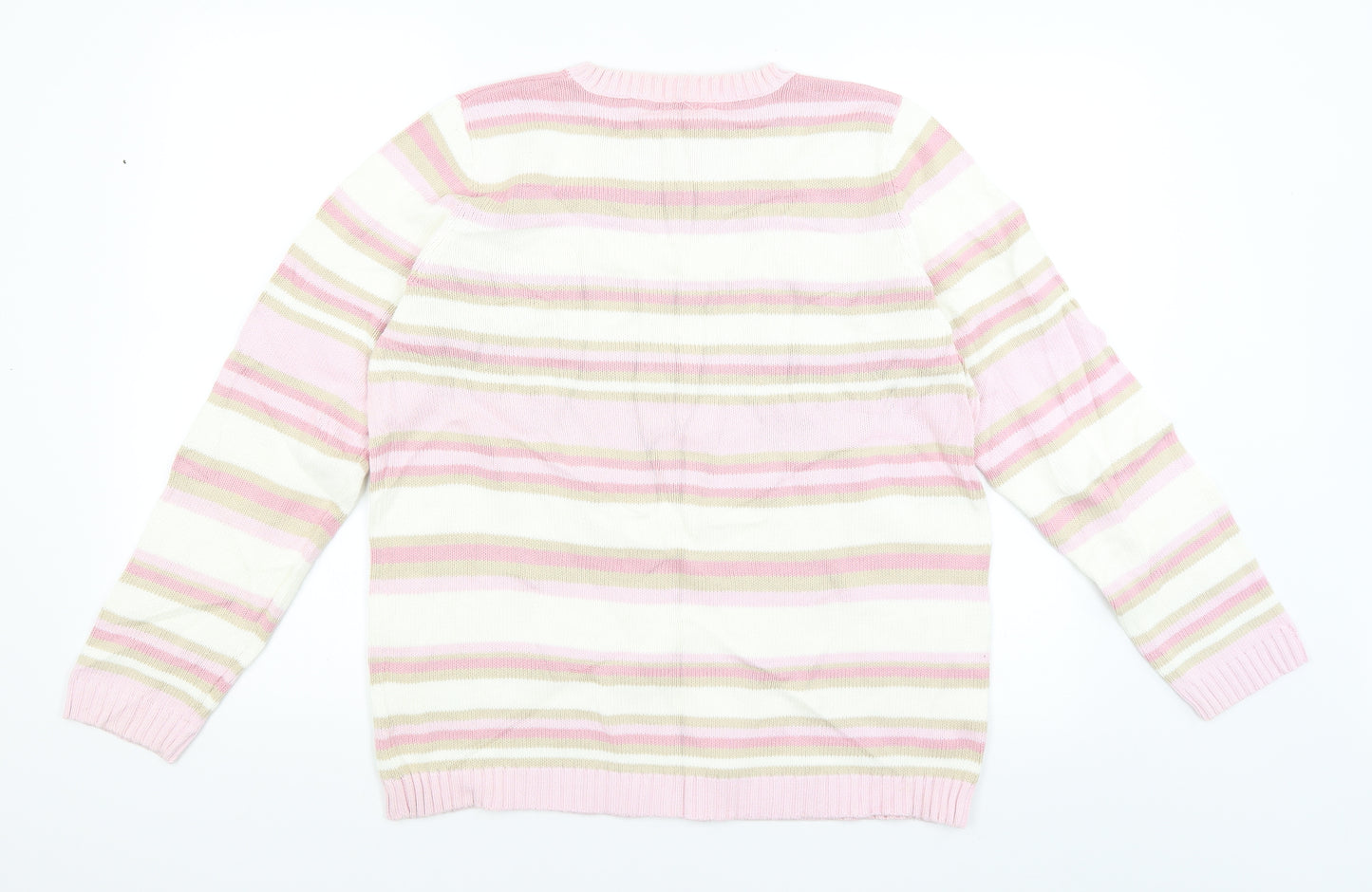 BHS Womens Pink Striped  Pullover Jumper Size 18