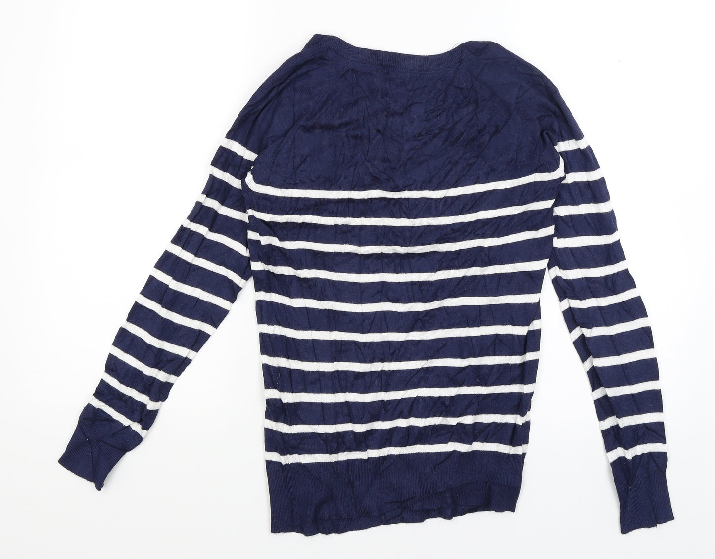 ESMARA Womens Blue Striped  Basic T-Shirt Size 12