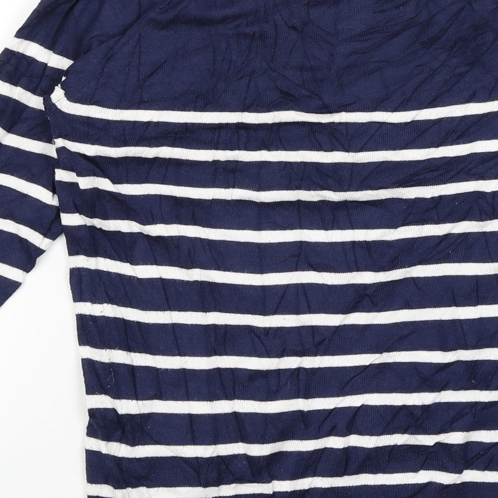 ESMARA Womens Blue Striped  Basic T-Shirt Size 12