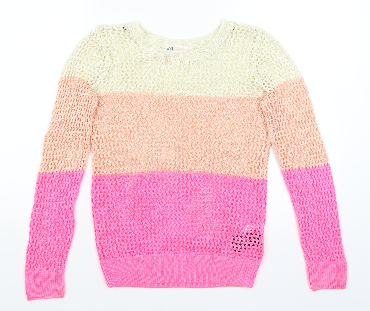 H&M Girls Pink   Pullover Jumper Size 13-14 Years
