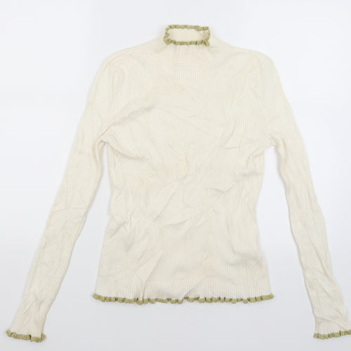 M&S Womens Ivory   Basic T-Shirt Size 10