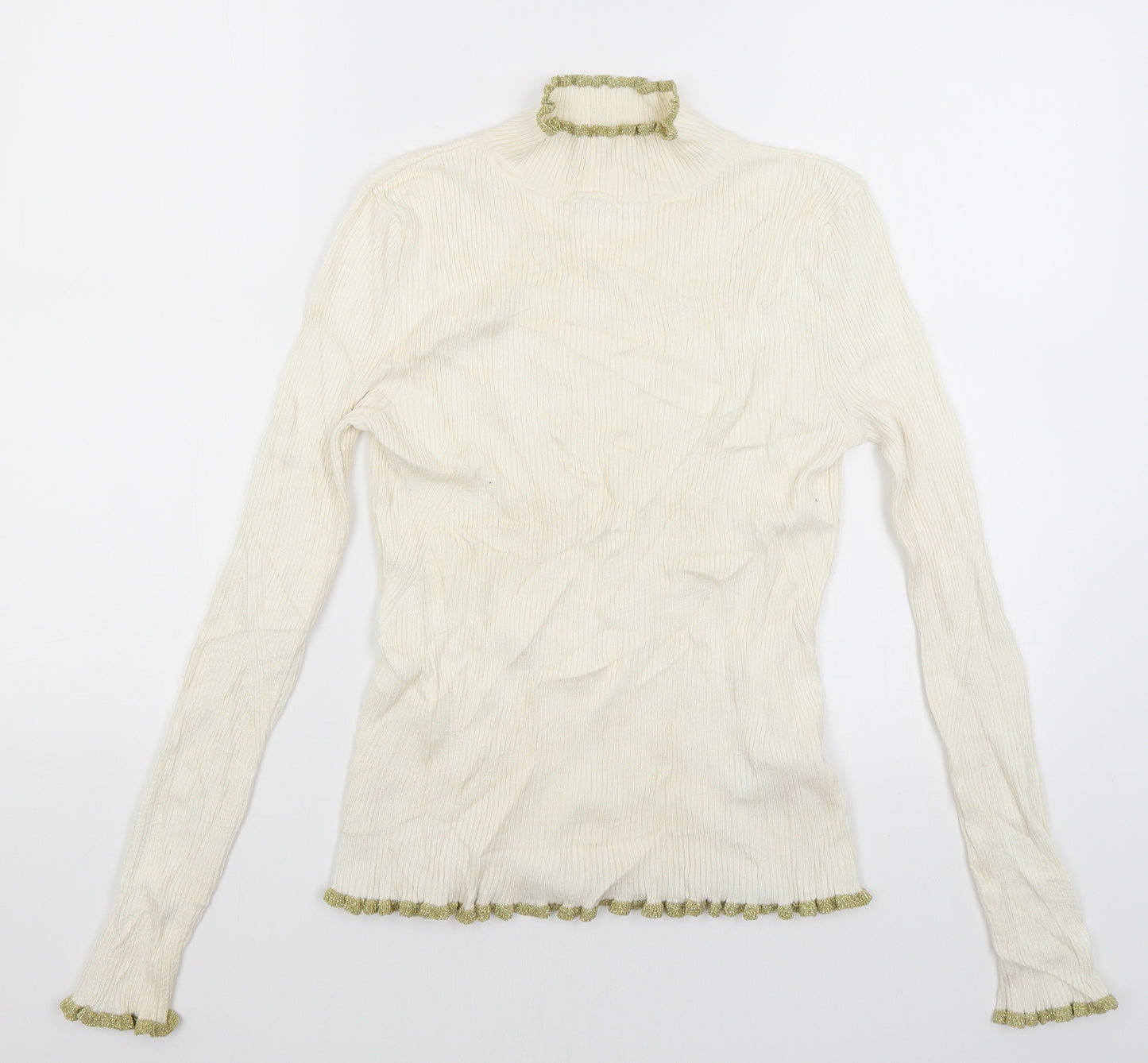 M&S Womens Ivory   Basic T-Shirt Size 10