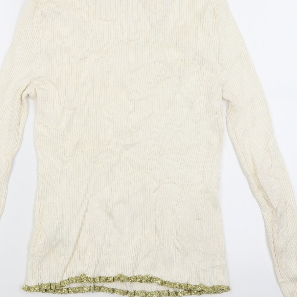 M&S Womens Ivory   Basic T-Shirt Size 10