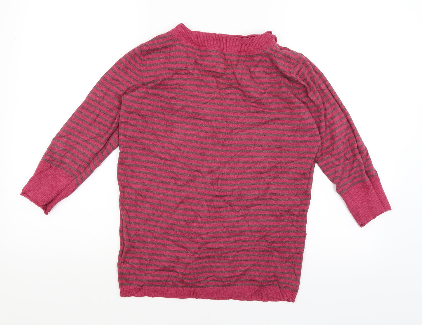 Fat Face Womens Pink Striped  Basic T-Shirt Size 12