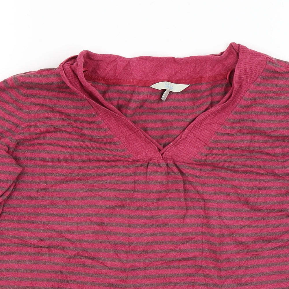 Fat Face Womens Pink Striped  Basic T-Shirt Size 12
