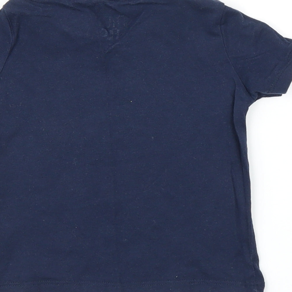Fred & Flo Boys Blue   Basic T-Shirt Size 9-12 Months