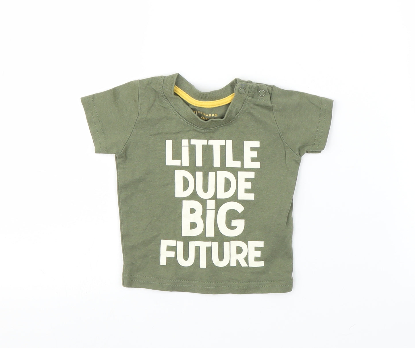 Primark Boys Green   Basic T-Shirt Size 0-3 Months