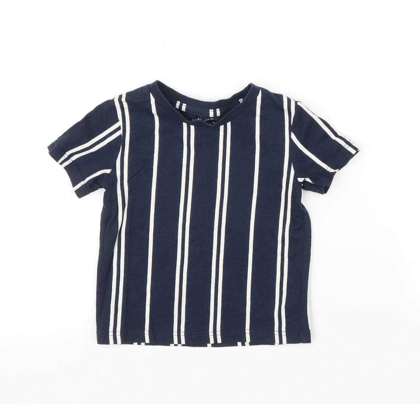 River Island Boys Blue Striped  Basic T-Shirt Size 9-12 Months