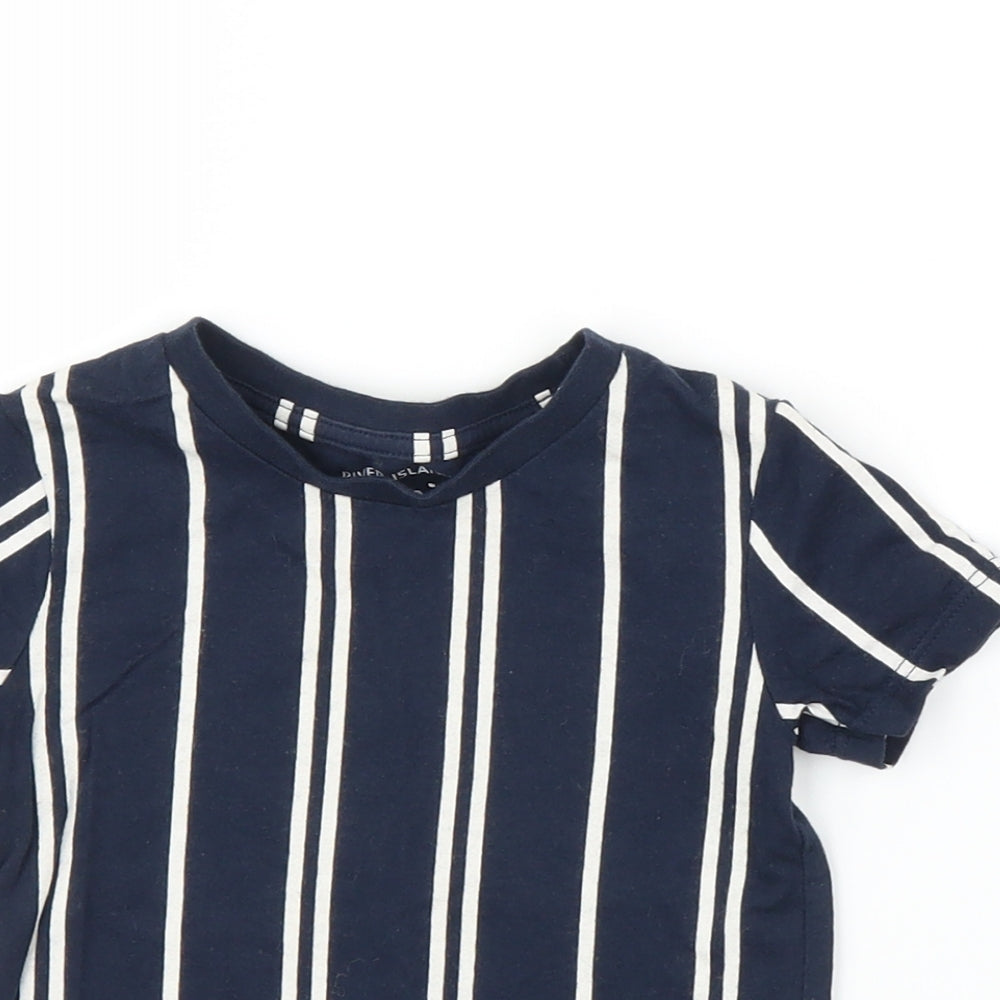 River Island Boys Blue Striped  Basic T-Shirt Size 9-12 Months