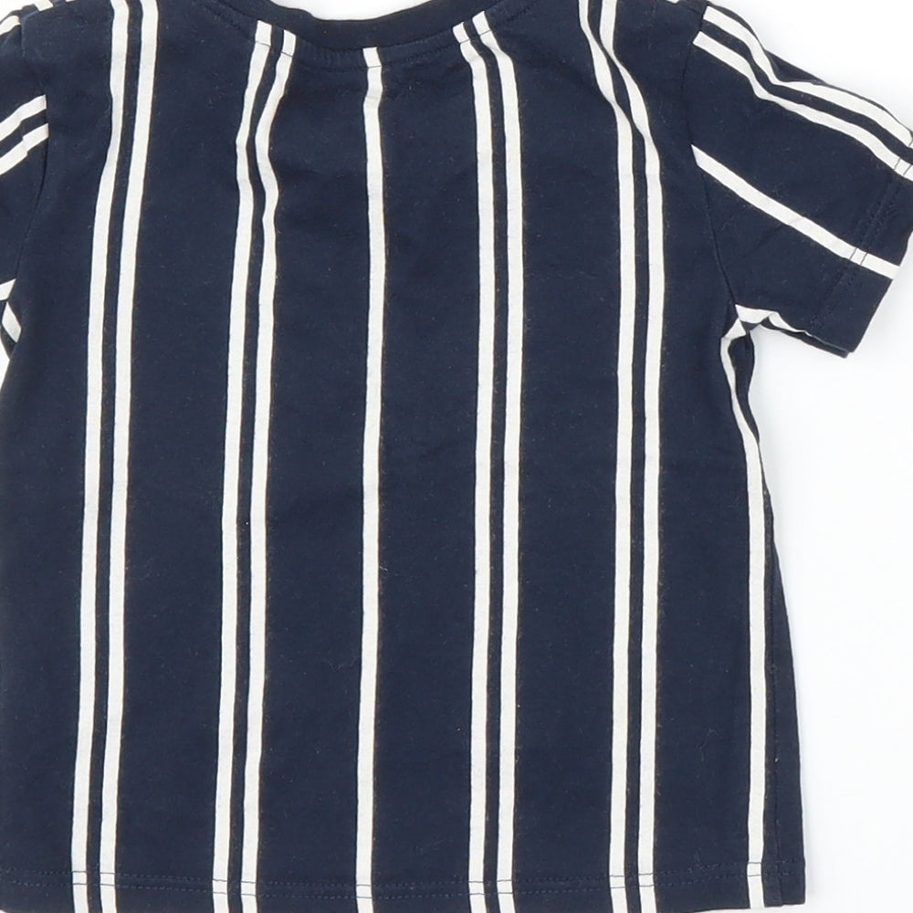 River Island Boys Blue Striped  Basic T-Shirt Size 9-12 Months