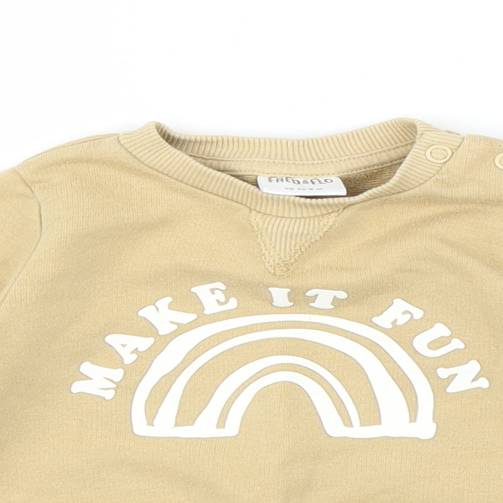 Fred & Flo Baby Beige   Pullover Jumper Size 0-3 Months
