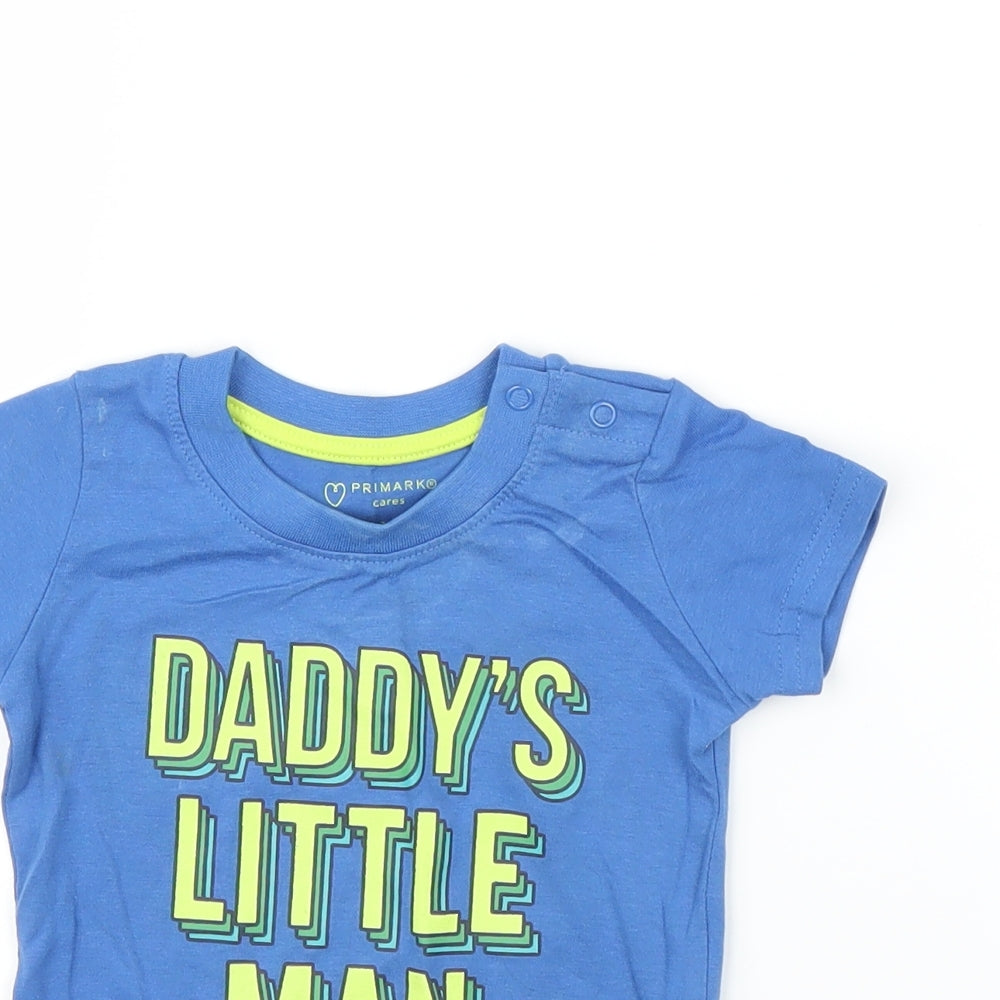 Primark Boys Blue   Basic T-Shirt Size 6-9 Months