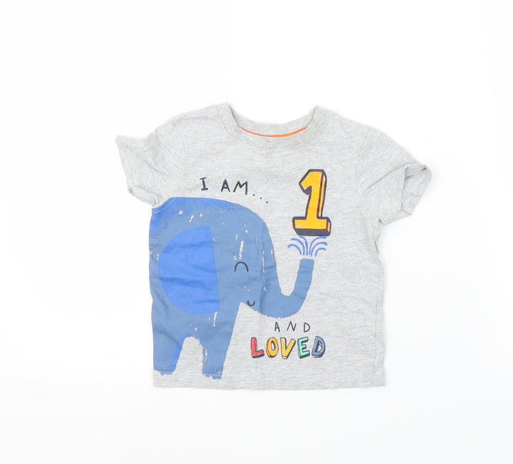 George Boys Grey Basic T-Shirt Size 12-18 Months