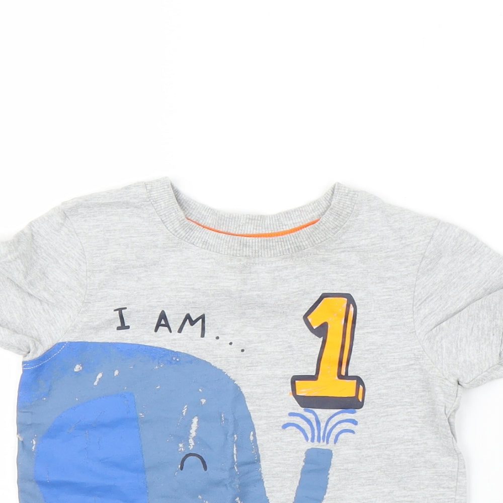 George Boys Grey   Basic T-Shirt Size 12-18 Months