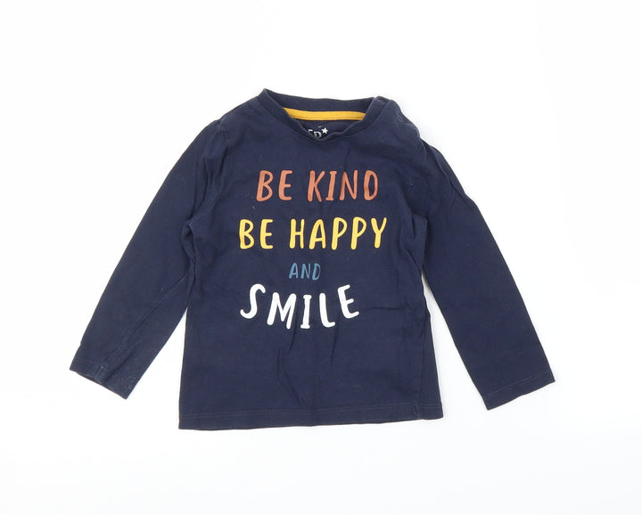 Fred & Flo Boys Blue   Basic T-Shirt Size 9-12 Months