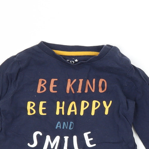 Fred & Flo Boys Blue   Basic T-Shirt Size 9-12 Months