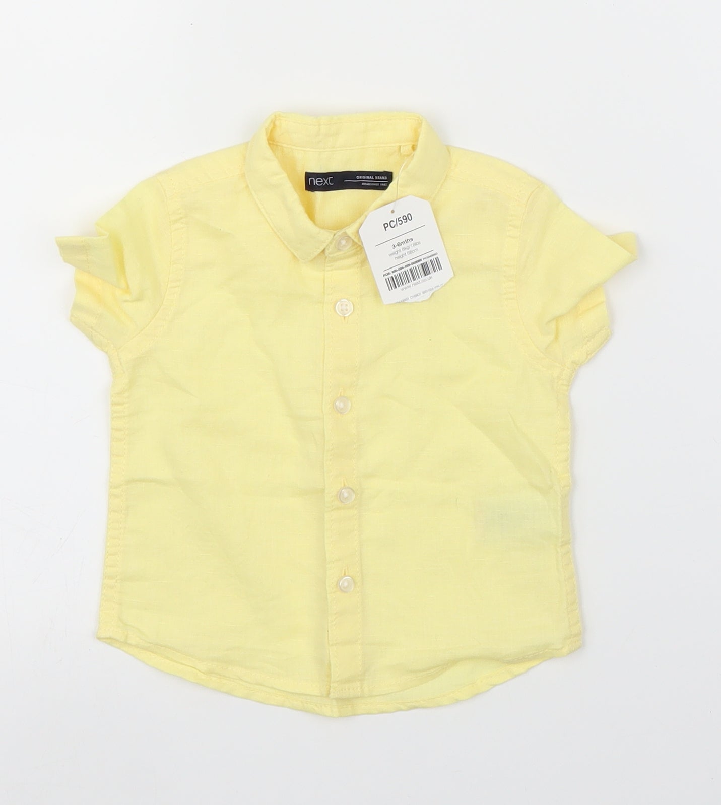 NEXT Baby Yellow   Basic Button-Up Size 3-6 Months