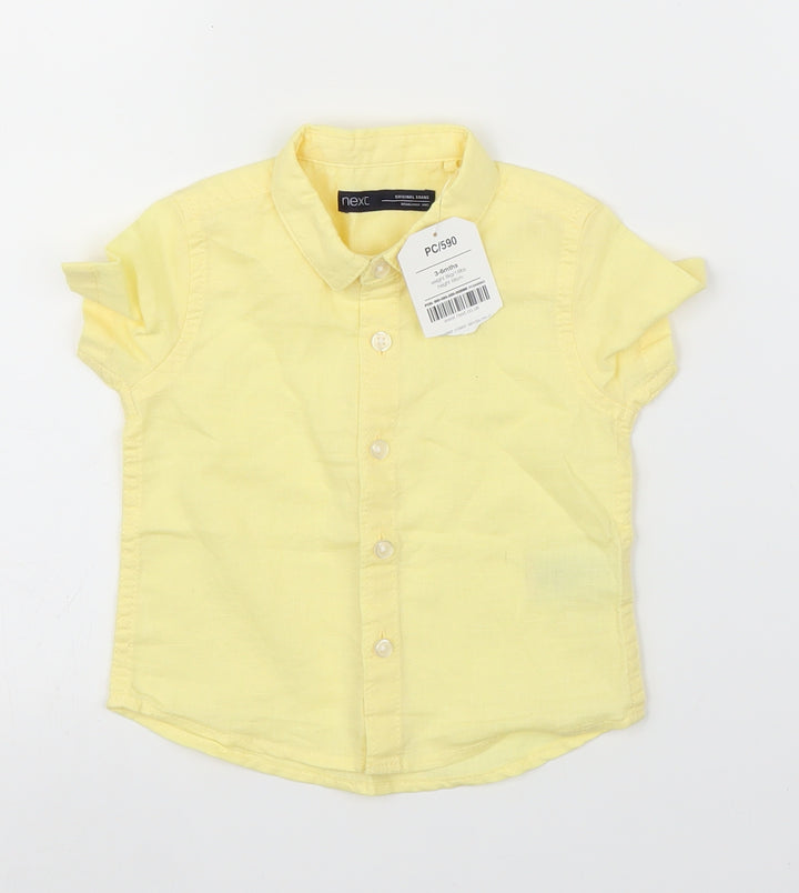 NEXT Baby Yellow Basic Button-Up Size 3-6 Months
