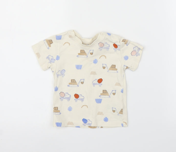 M&S Baby Beige Basic T-Shirt Size 9-12 Months