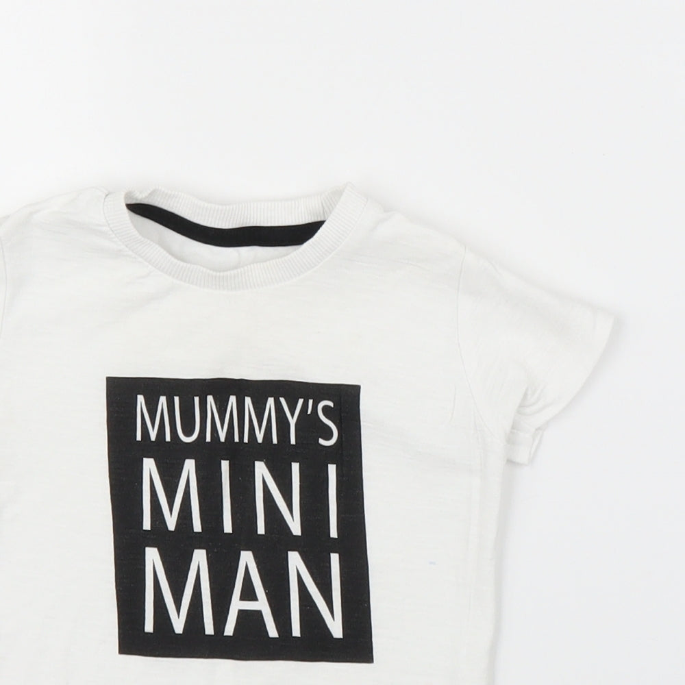 Matalan Boys White   Basic T-Shirt Size 9-12 Months