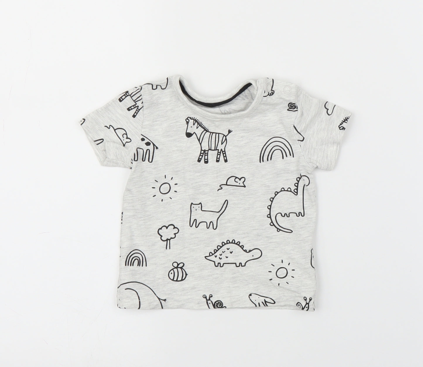 George Boys Grey   Basic T-Shirt Size 0-3 Months