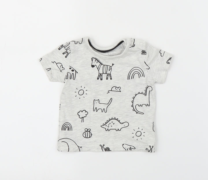 George Boys Grey   Basic T-Shirt Size 0-3 Months
