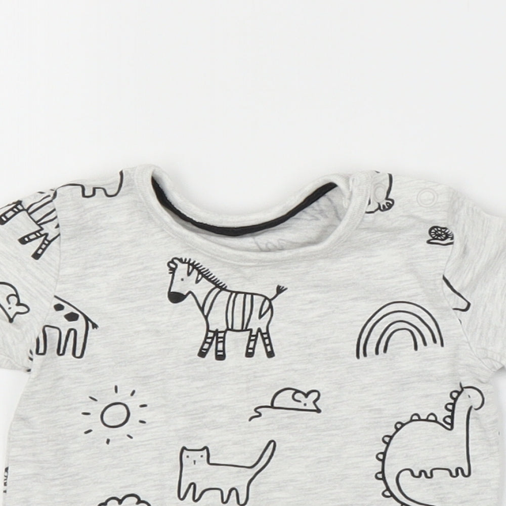 George Boys Grey   Basic T-Shirt Size 0-3 Months