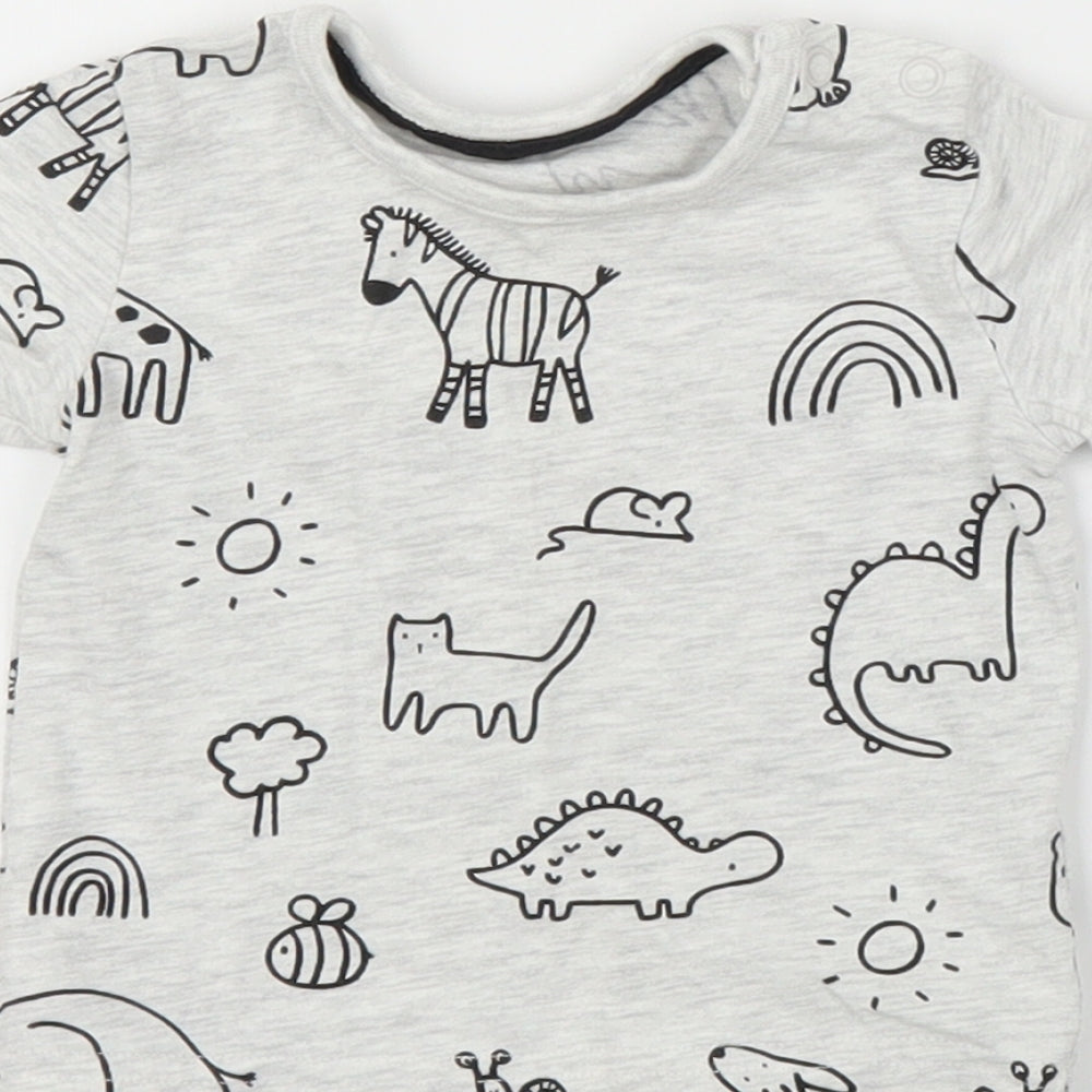 George Boys Grey   Basic T-Shirt Size 0-3 Months